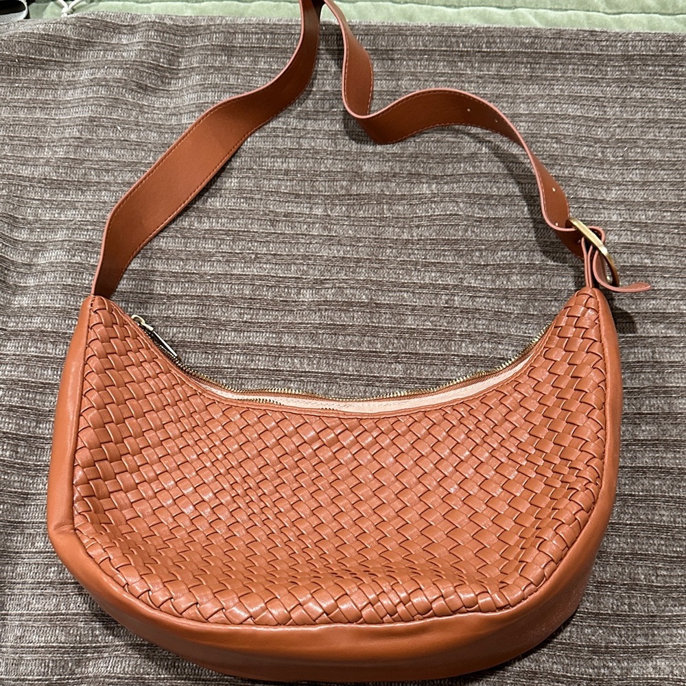Rachel Zoe Woven Brown Shoulder Bag